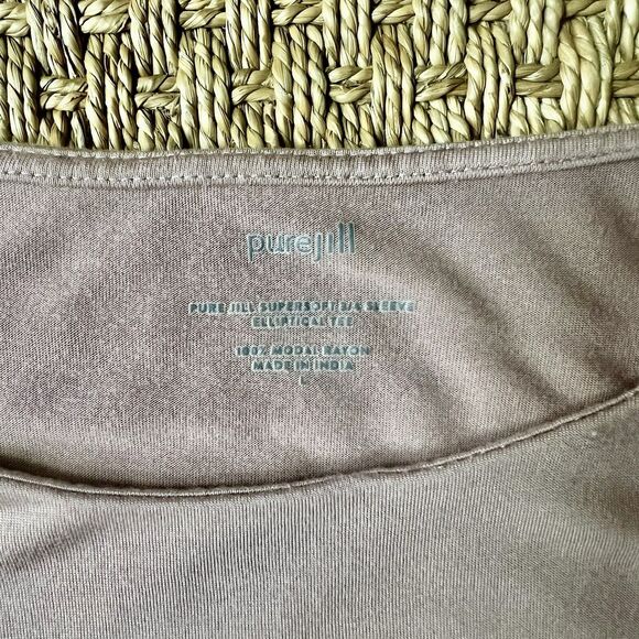 J JIll Pure Jill Supersoft 3/4 Sleeve Elliptical Tee Fawn Pink Size Large - Picture 3 of 6